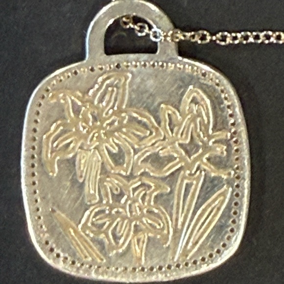 Tiffany & Co Silver Floral Pendant Necklace